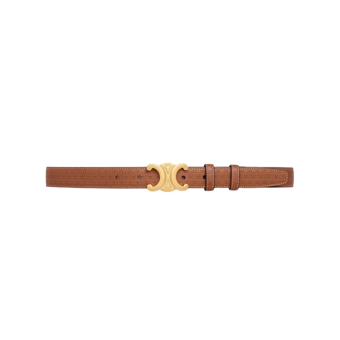 【人気/関税/送料込み】 (W) Celine Medium Triomphe Belt in Na