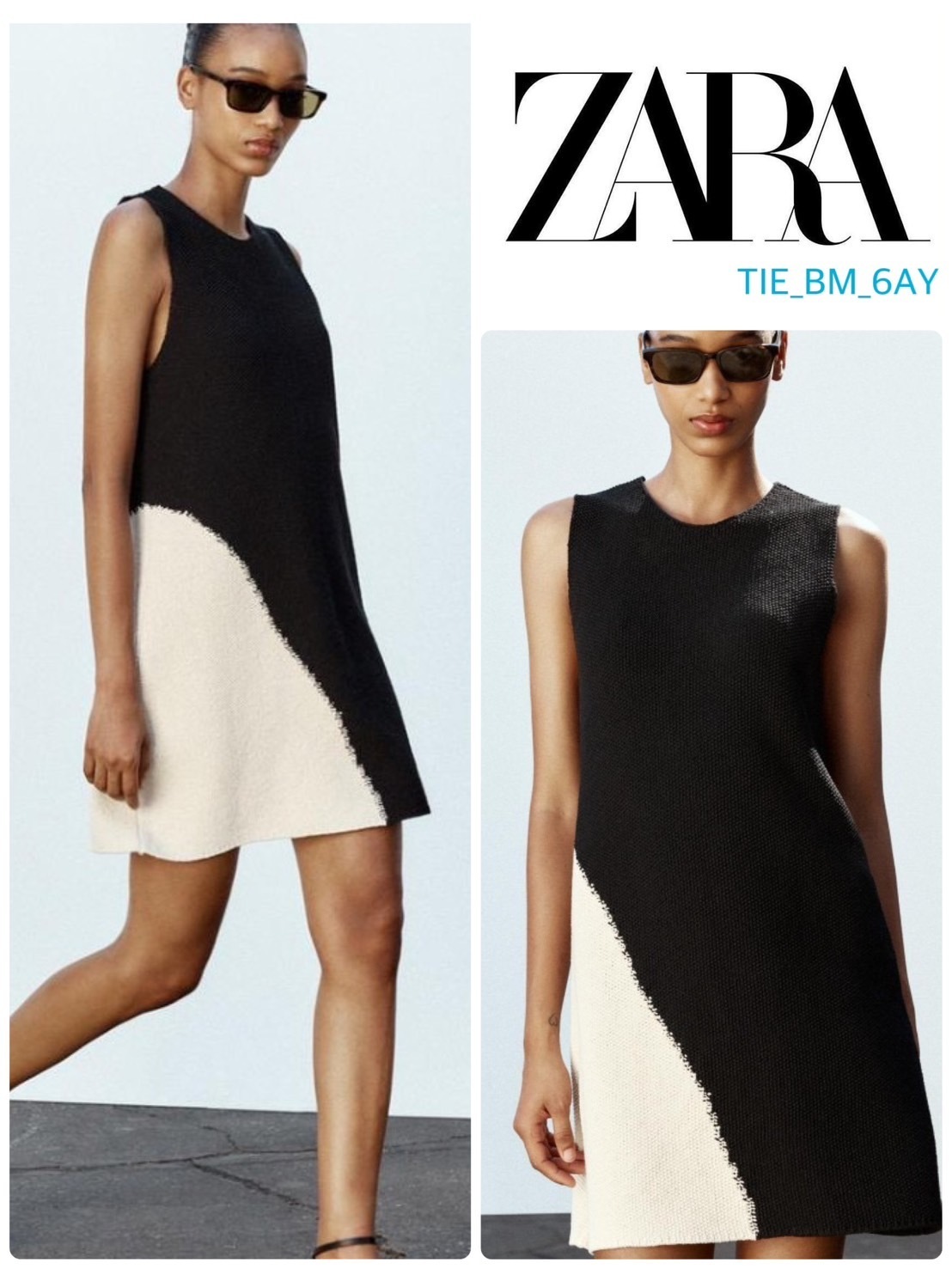 スペイン発送 ZARA ショートニットドレス 上品カジュアル 最新作