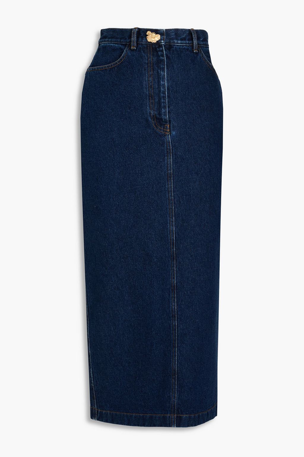 【OSCAR DE LA RENTA】デニム ミディスカート ボタン付き