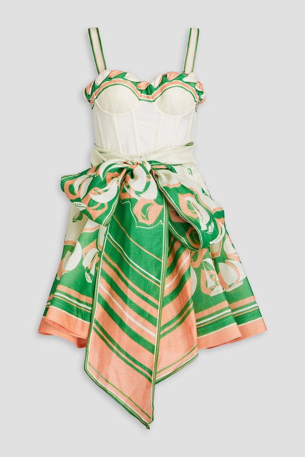 【ZIMMERMANN】ミニワンピース ベルト付き プリント入り