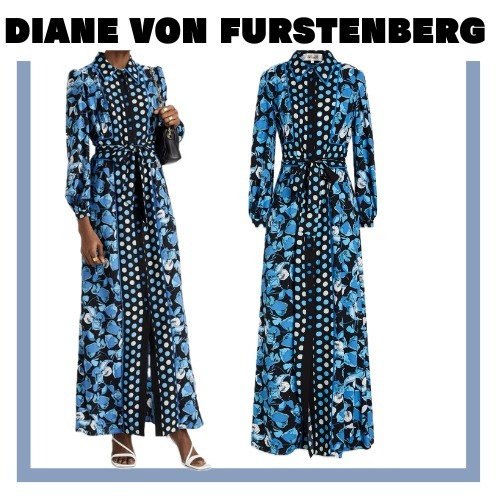 [DIANE VON FURSTENBERG]クレープ マキシワンピース