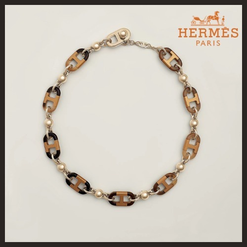【HERMES】ホーン×メタル×Chaine dAncre☆ネックレス sur Mer