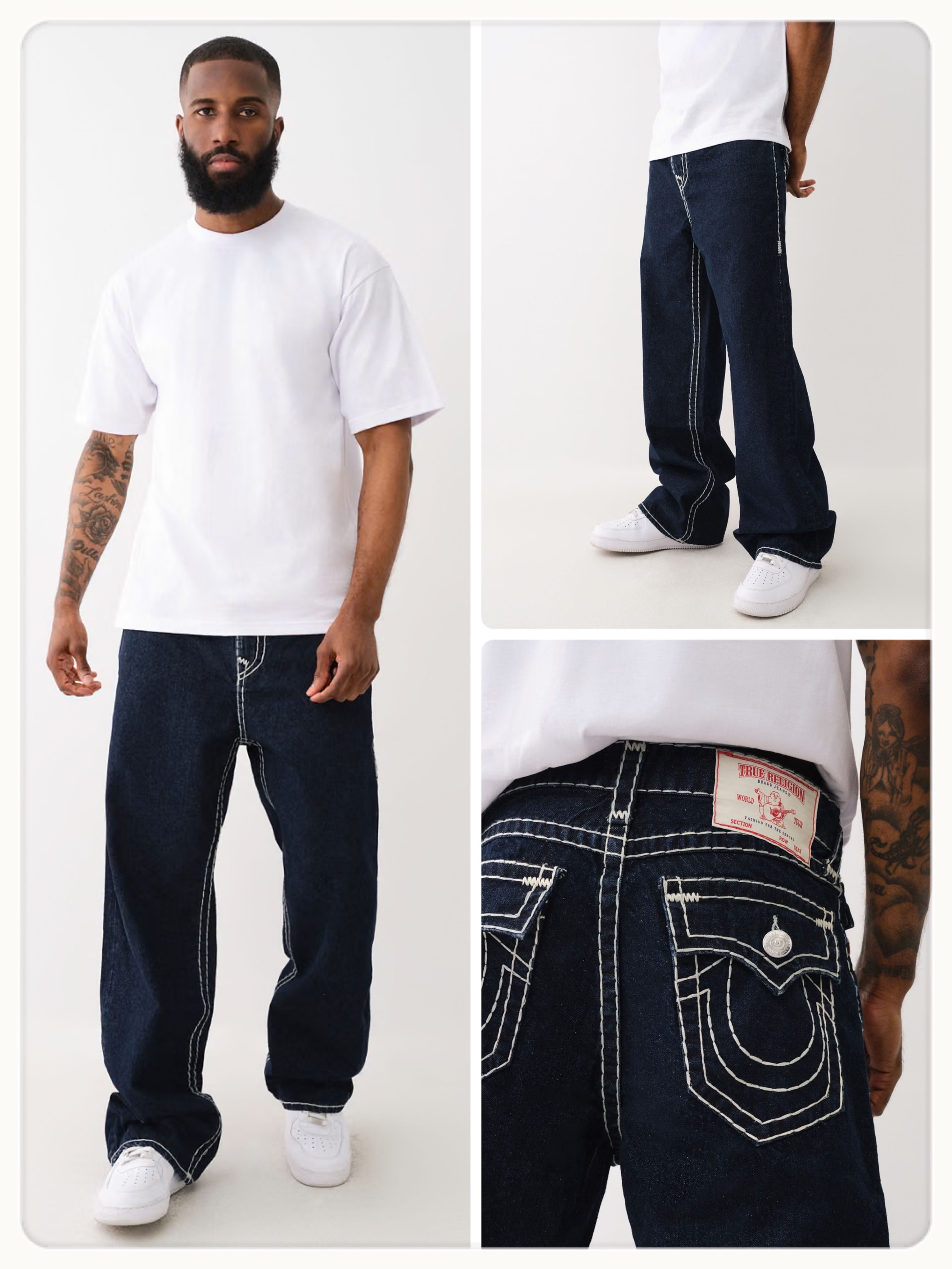 店舗良い TRUE RELIGION〈BILLY〉デニムパンツ（W34）フレアデニム 灰 パンツ
