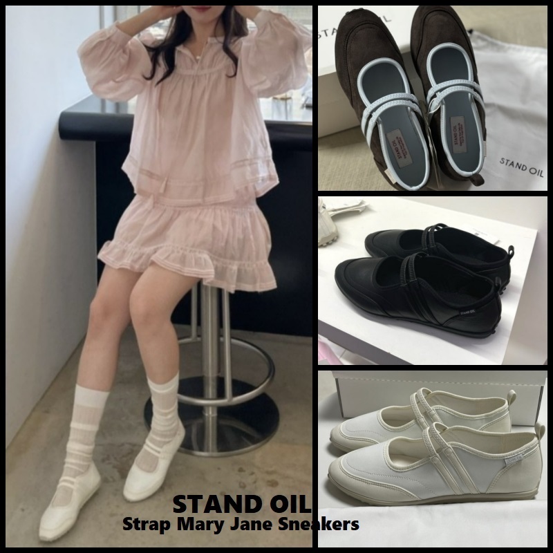 スニーカー [STAND OIL] Strap Mary Jane Sneakers 4COLOR