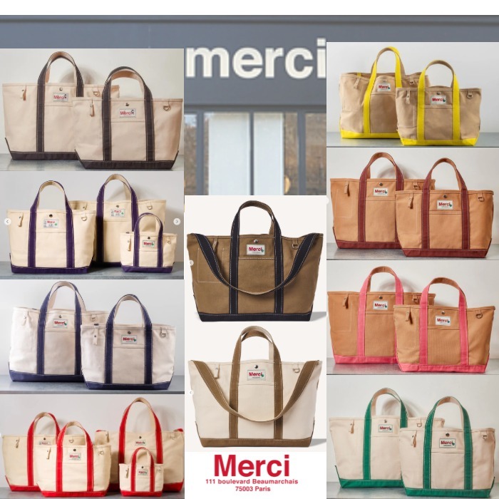 【Merci】メルシー キャンバス トートバッグ L