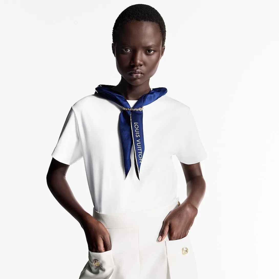 2025新作Louis Vuitton ノーティカル スカーフTシャツ 夏のお洒落に♪】LOUIS VUITTON☆ノーティカルスカーフTシャツ