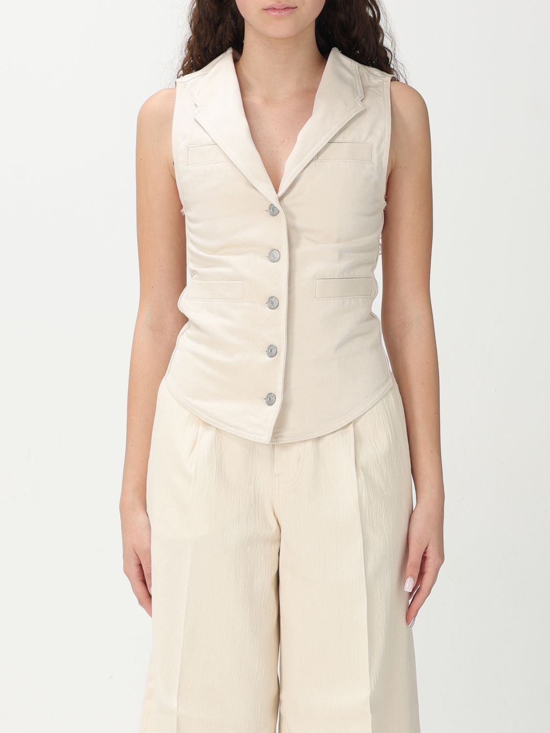アウターその他 PINKO Woman Waistcoat Beige 105072A2JO C21