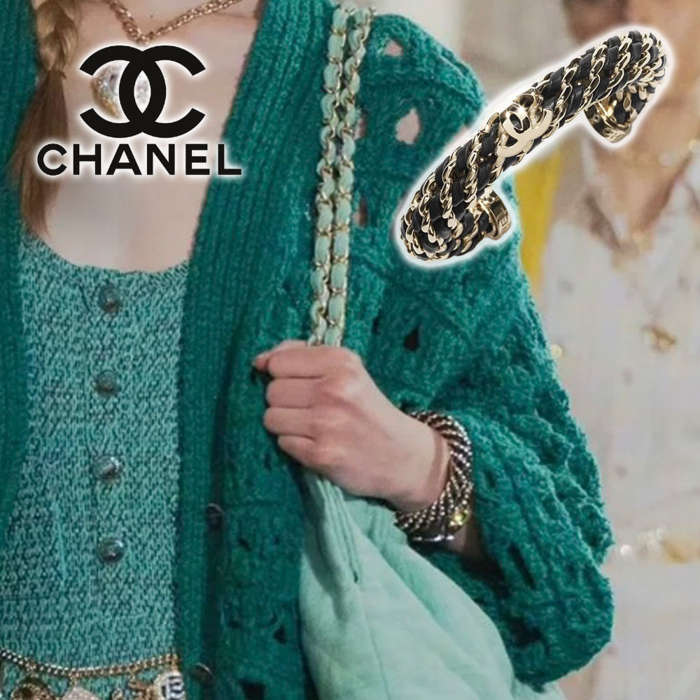 【ゴージャスな輝き☆】 CHANEL ブラック＆ゴールド バングル