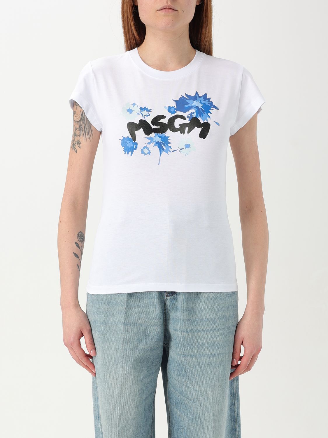 Tシャツ・カットソー MSGM Woman T-Shirt White 3842MDM112 257002 01