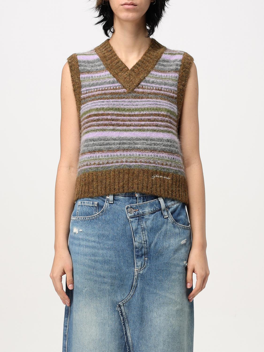 アウターその他 GANNI Woman Waistcoat Olive K2356 838