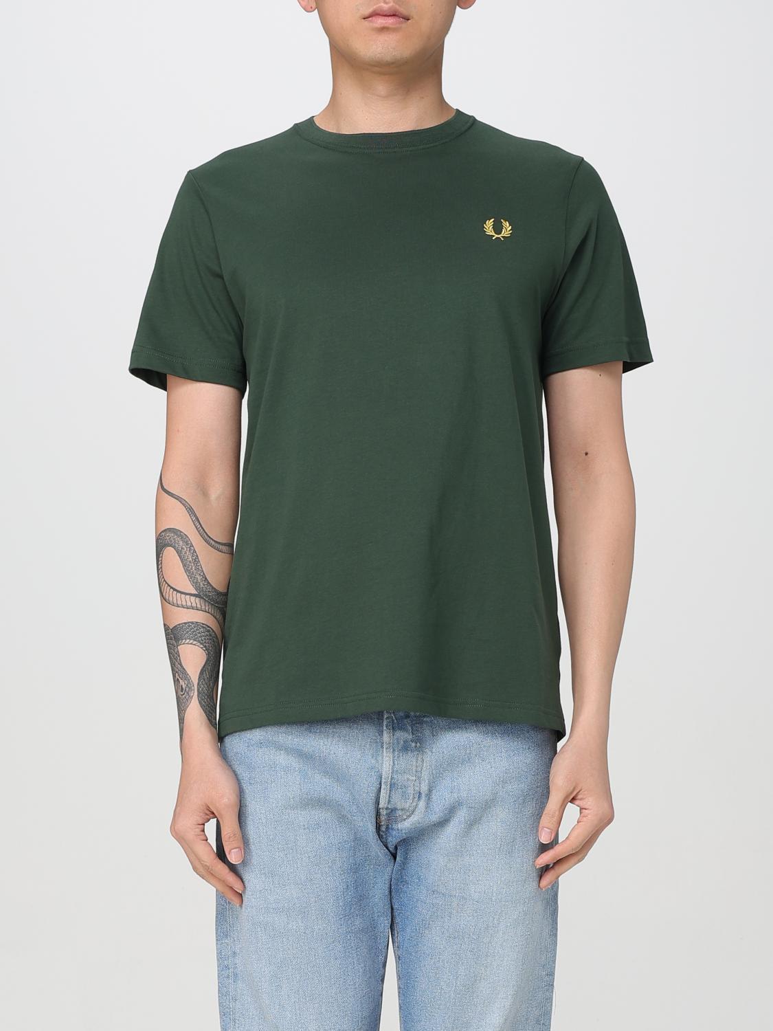 Tシャツ・カットソー FRED PERRY Men T-shirt Green M1600 X89