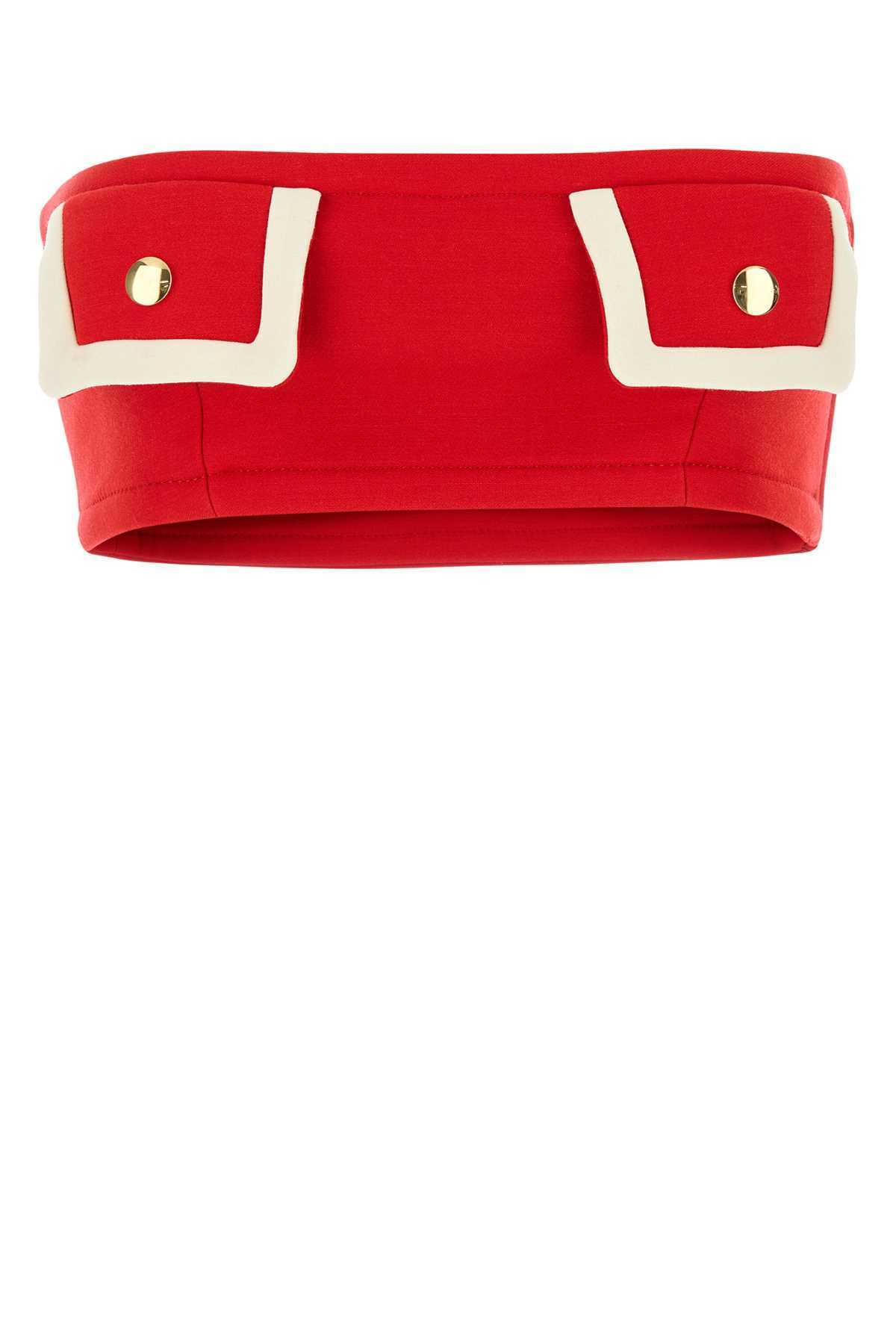 【送料&関税込】Prada Red Wool Crop-top