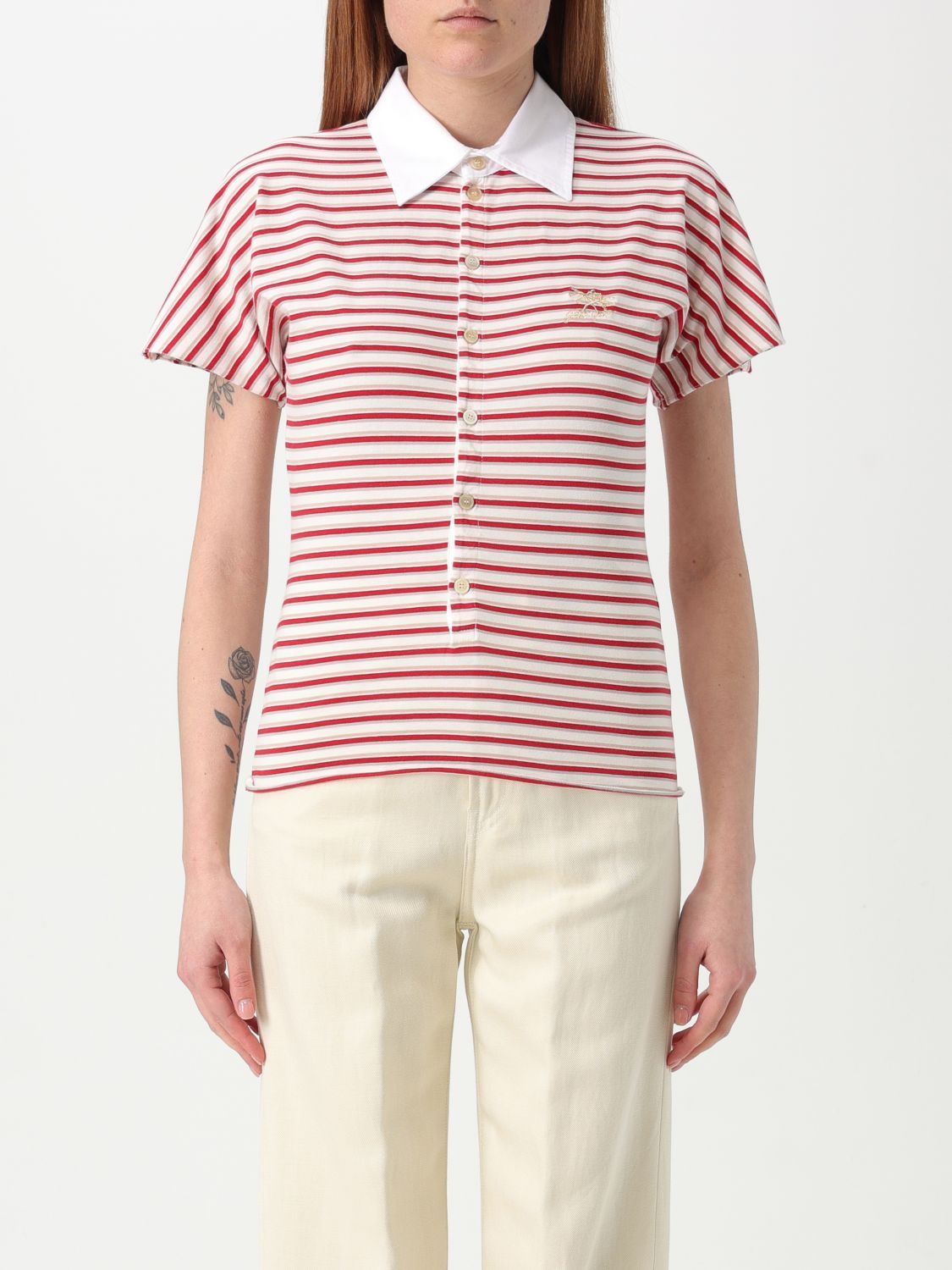 Tシャツ・カットソー GOLDEN GOOSE Woman Polo Shirt Ivory GWP02189P00189311458