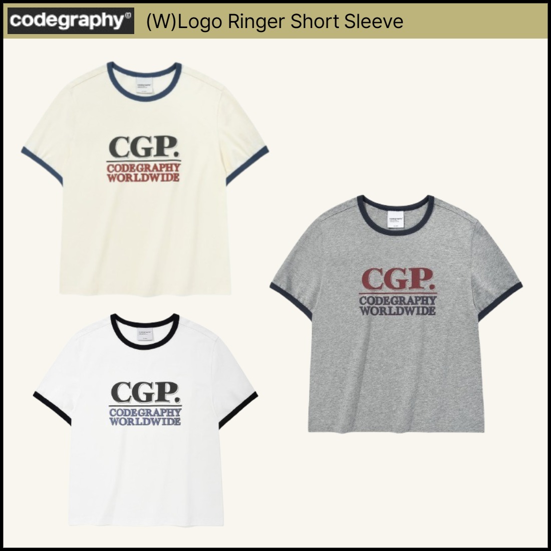 CGP■(W)Logo Ringer Short Sleeve■送料込