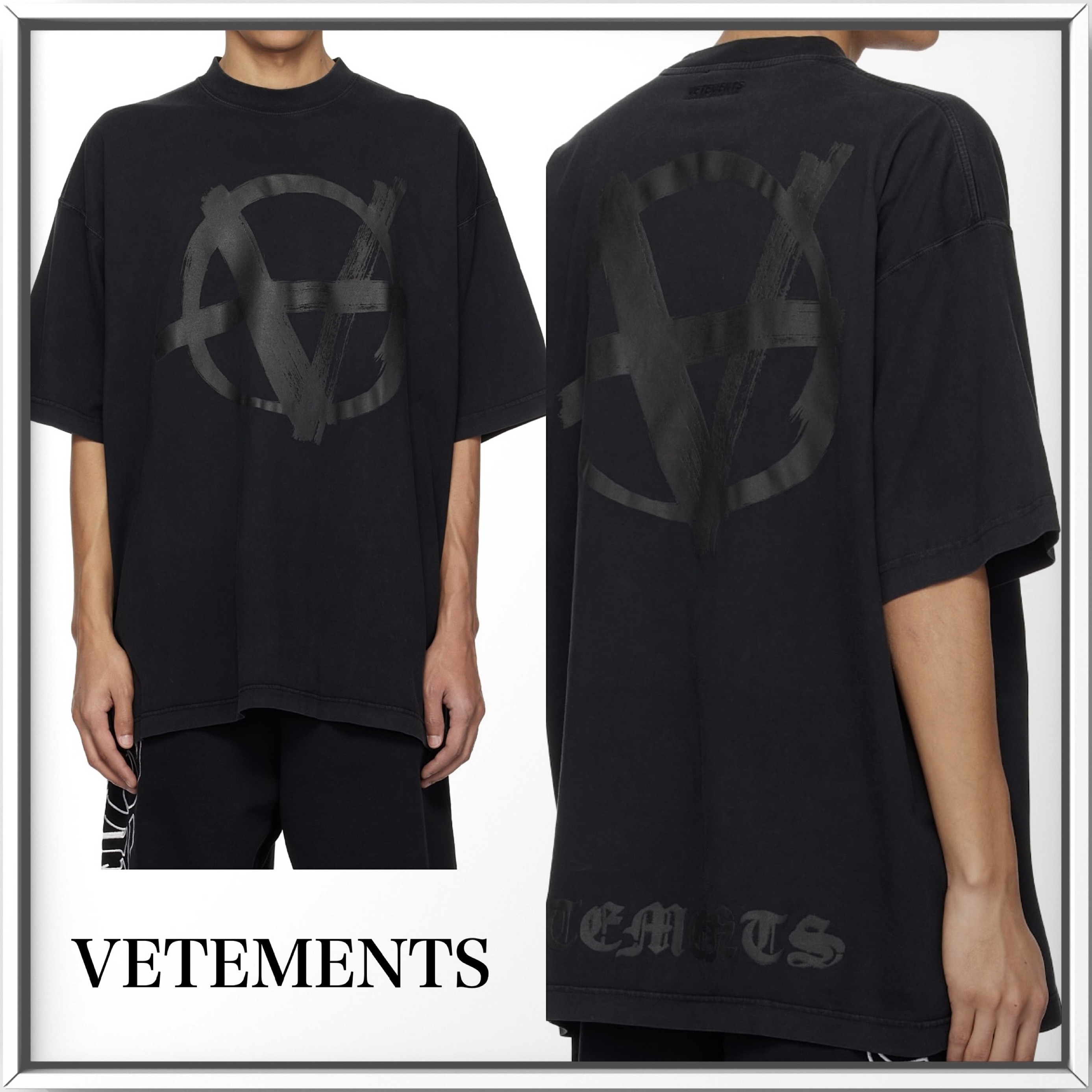 VETEMENTS Double Anarchy オーバーサイズ コットン Tシャツ