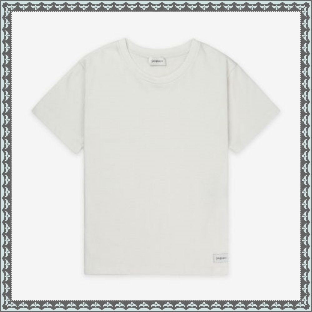 ★Saint Laurent★ Logo Patch Short Sleeve T-Shirt Natural 81
