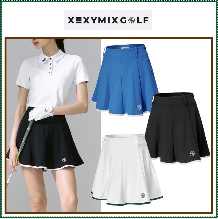 【XEXYMIX GOLF】Line Color Flare Hole Skirt ■WOMAN