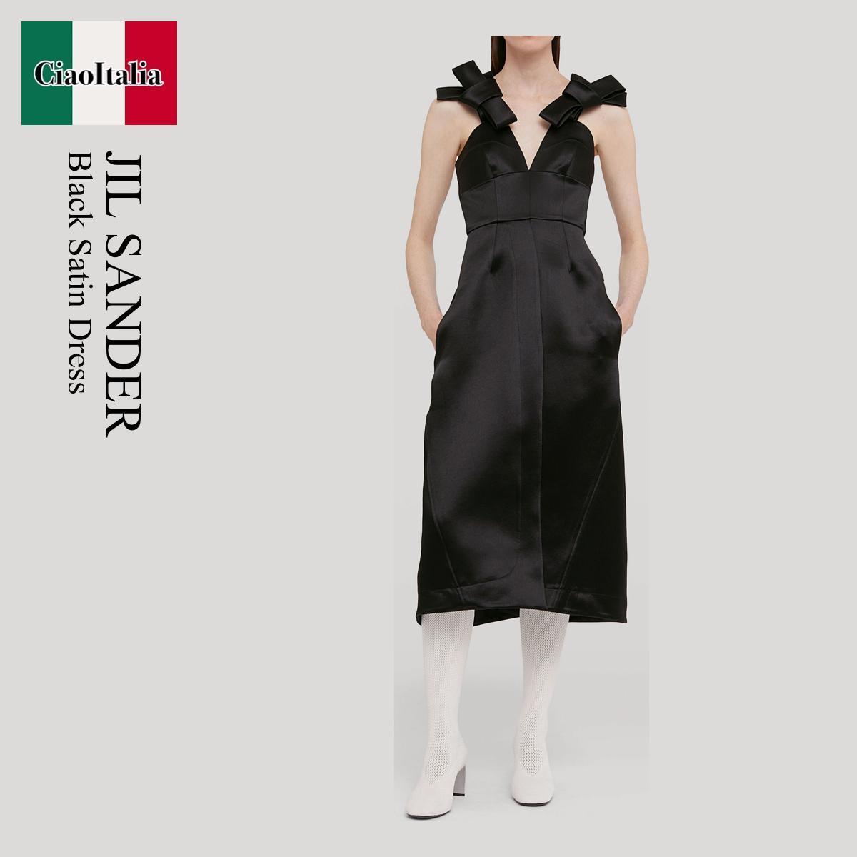 ワンピース Jil Sander Black Satin Dress