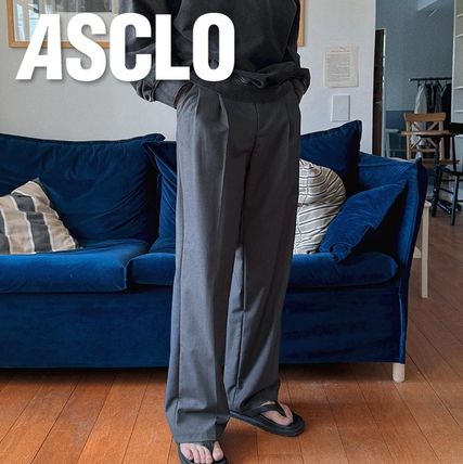 パンツ ASCLO TR Two Tuck Wide Slacks (3color) ASCLO Coolever Two Tuck Wide Denim Pants (3color) - ASCLO