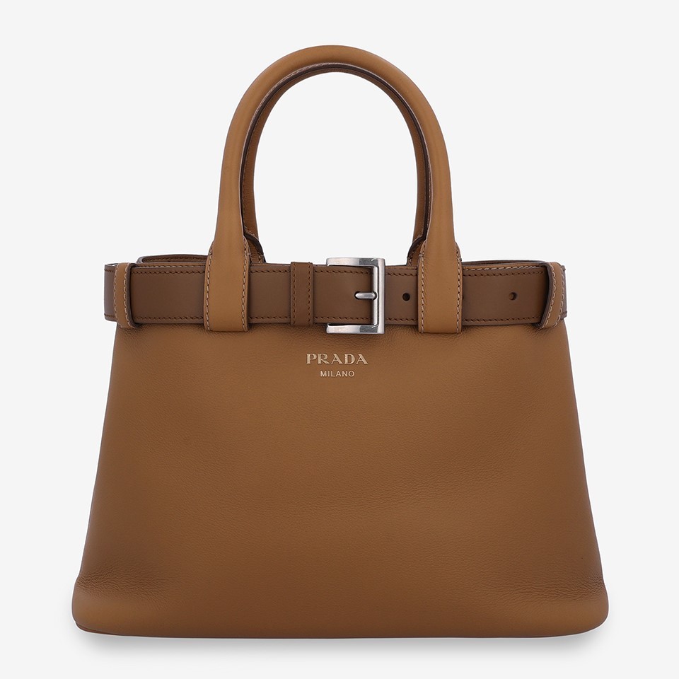 【PRADA】BUCKLE SMALL LEATHER HANDBAG