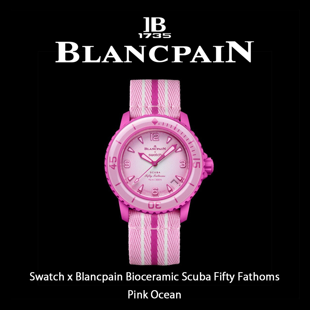 アナログ腕時計 Swatch x Blancpain Bioceramic Scuba Fifty FathomsPink Ocean