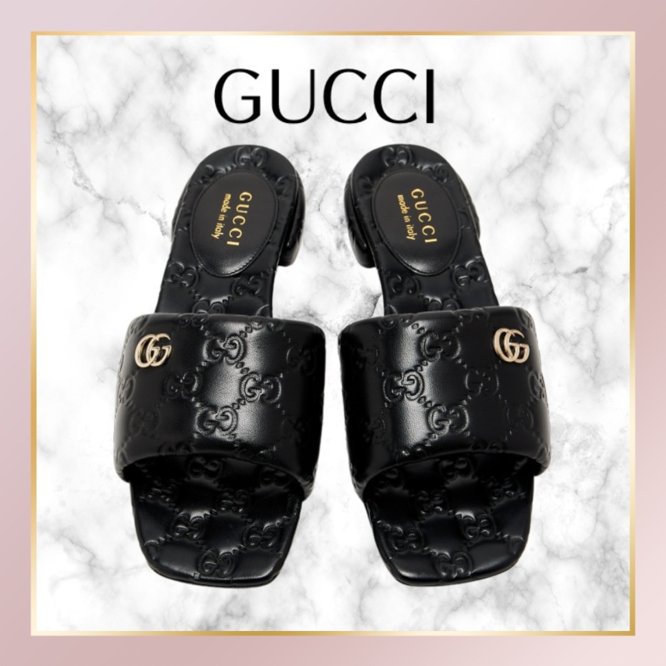 【GUCCI】ダブルG付き ウィメンズ スライドサンダル
