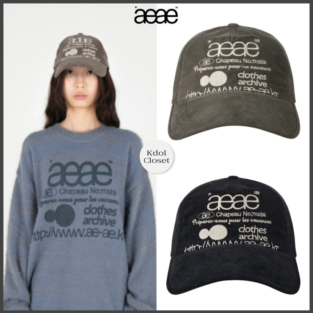 韓国人気 ロゴキャップ[AEAE] WEB LOGO CORDUROY CAP