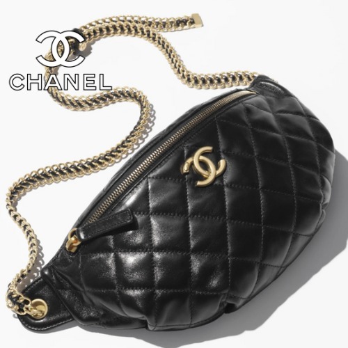 《25SS新作♪》CHANEL ウエストバッグ ラムスキン ブラック