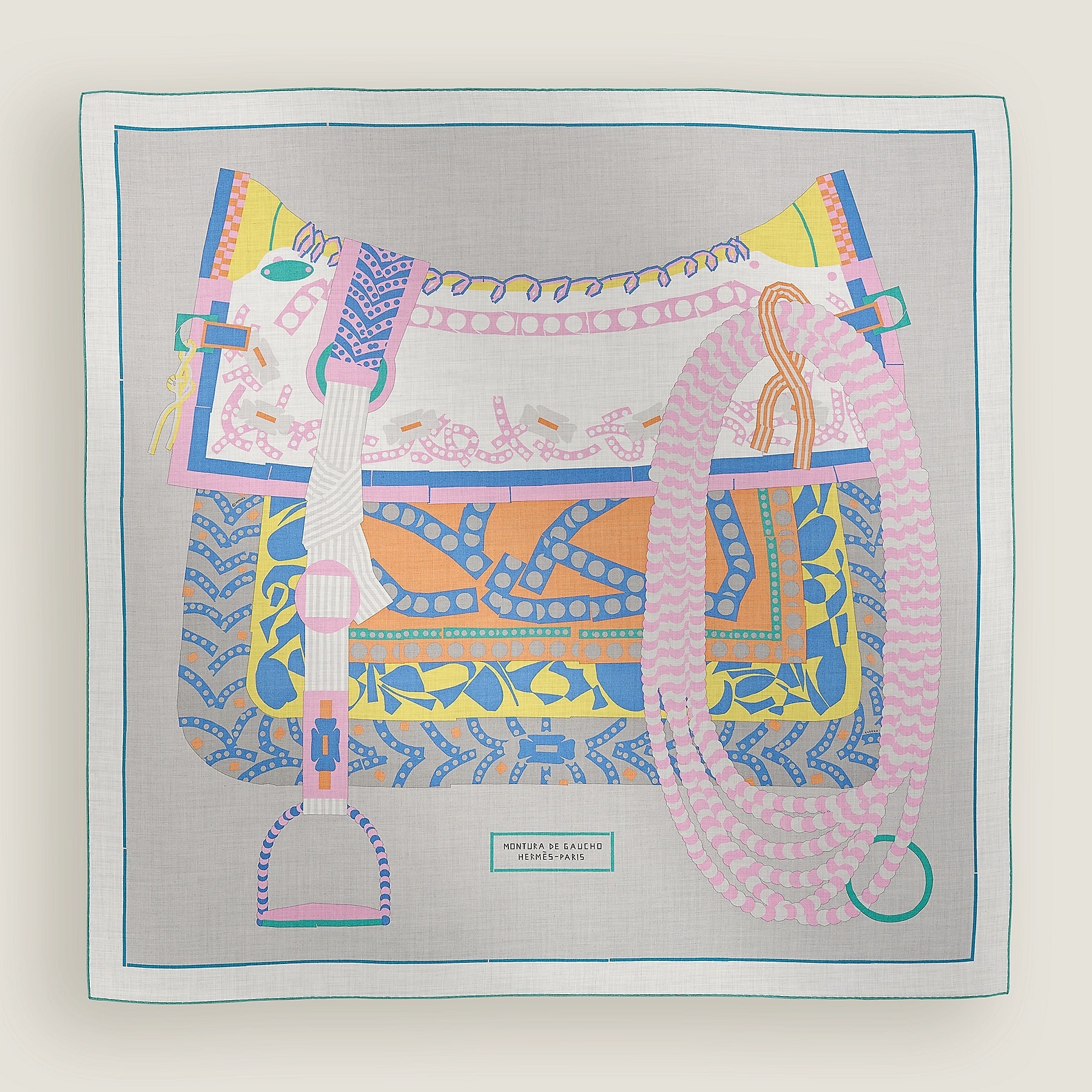 【優雅な彩】HERMES カレジェアン 140 カシシル《ガウチョの鞍》