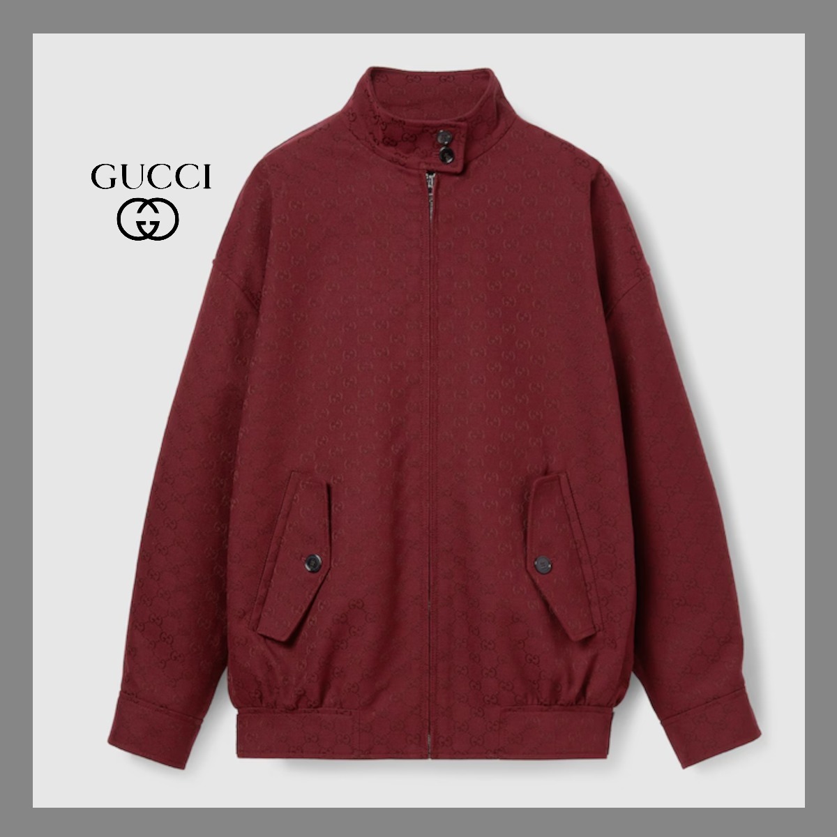 25 新作 グッチ GGキャンバスボンバージャケット レッド 赤