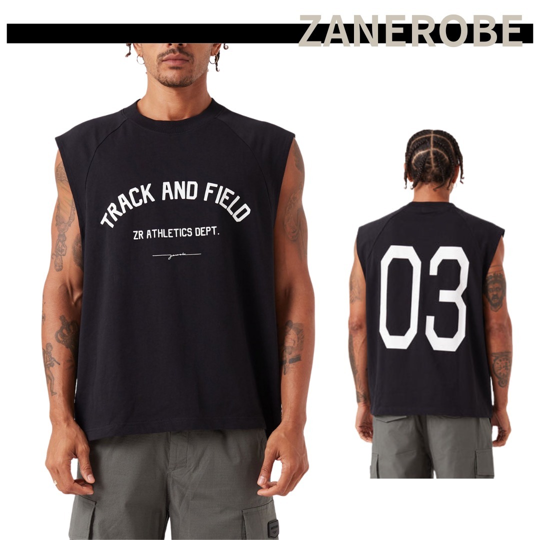 ZANEROBE Ath. ラグランマッスル コットン ノースリーシャツ