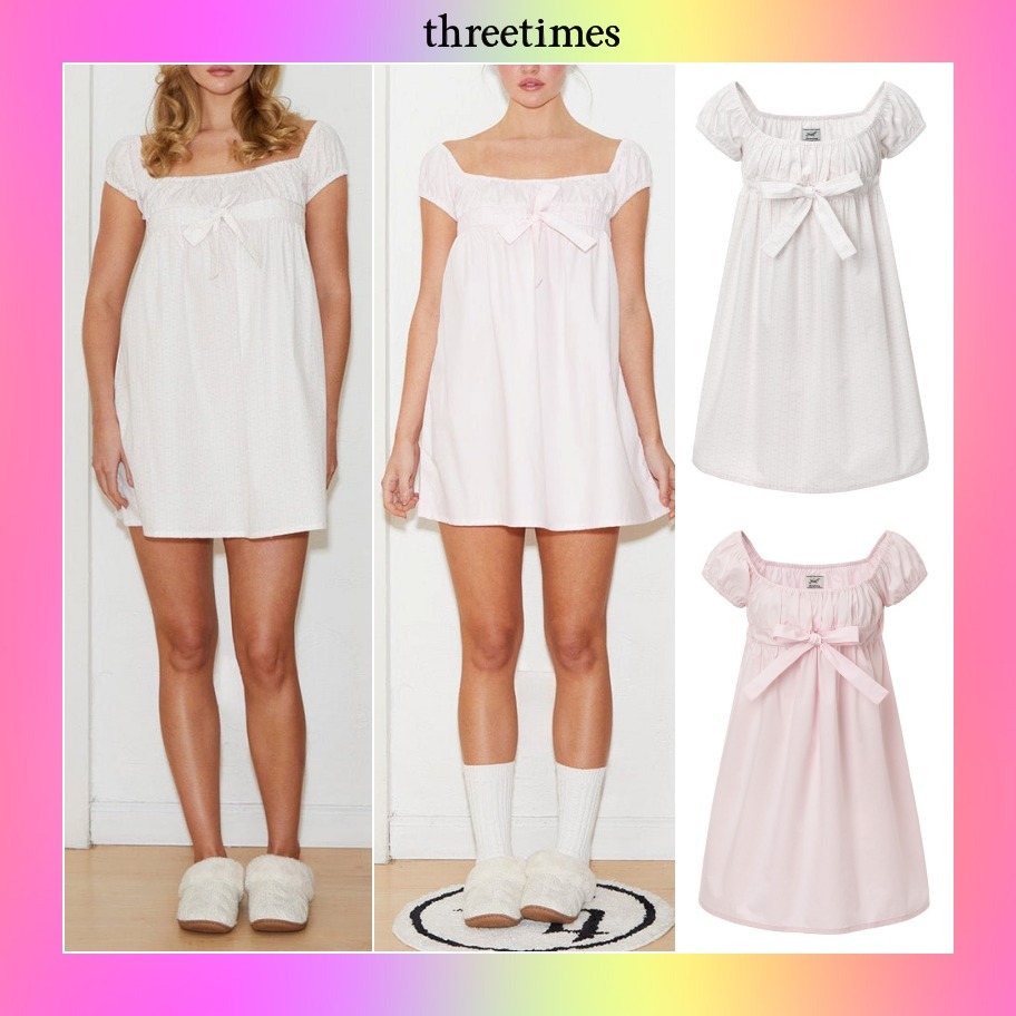 【threetimes】韓国人気★(S,M) Cotton Pajama Dress