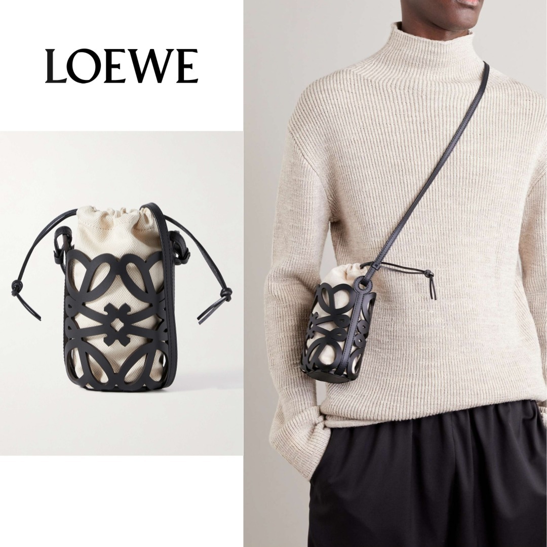 LOEWE ♦アナグラム カットアウト ショルダーバッグBlack