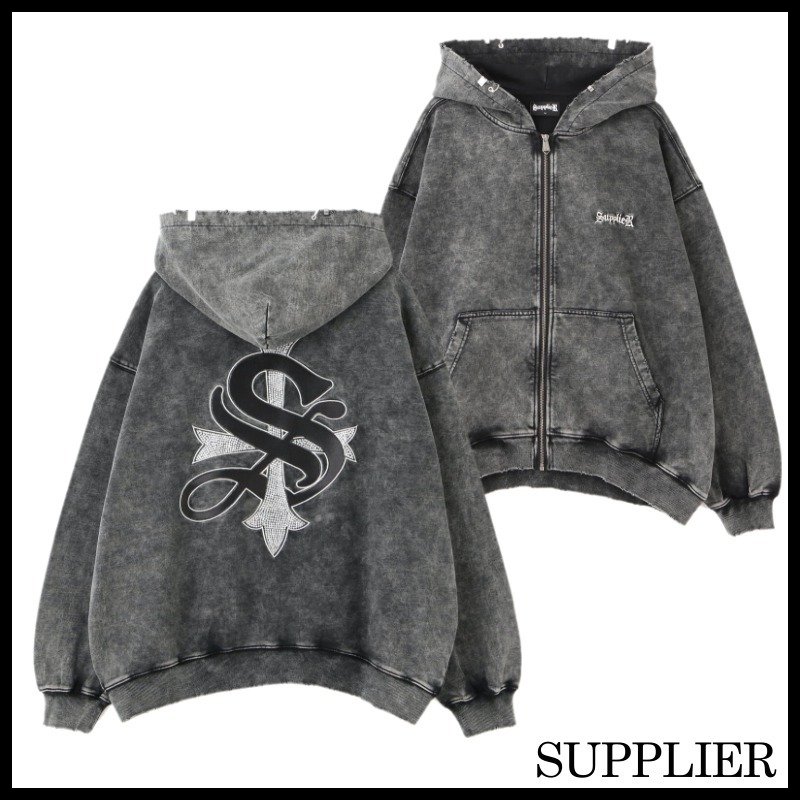 ◆SUPPLIER サプライヤー◆VINTAGE WASH PIERCED ZIP HOODIE