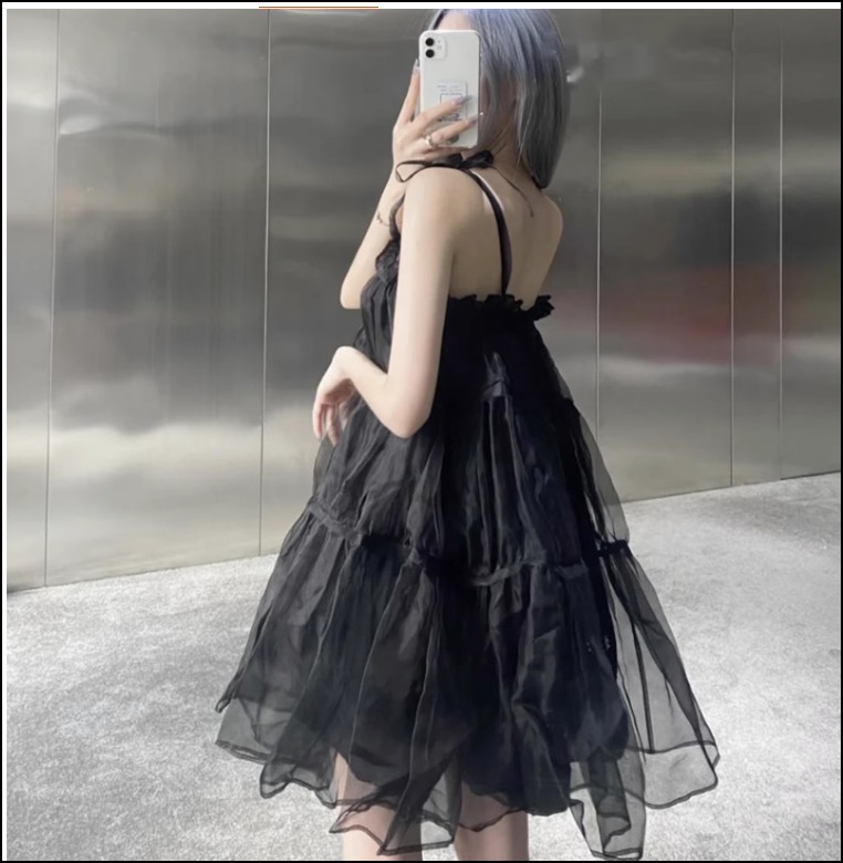 ミニ キャミワンピース ドレス パーティー シースルー 可愛い