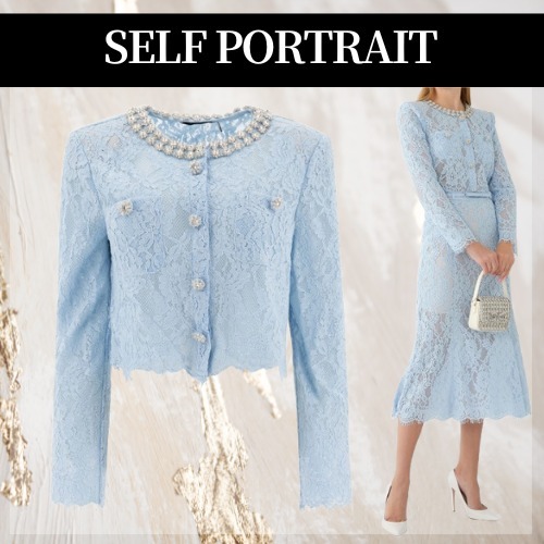 SELF PORTRAIT◆レースディテール ビジュー ジャケット トップ