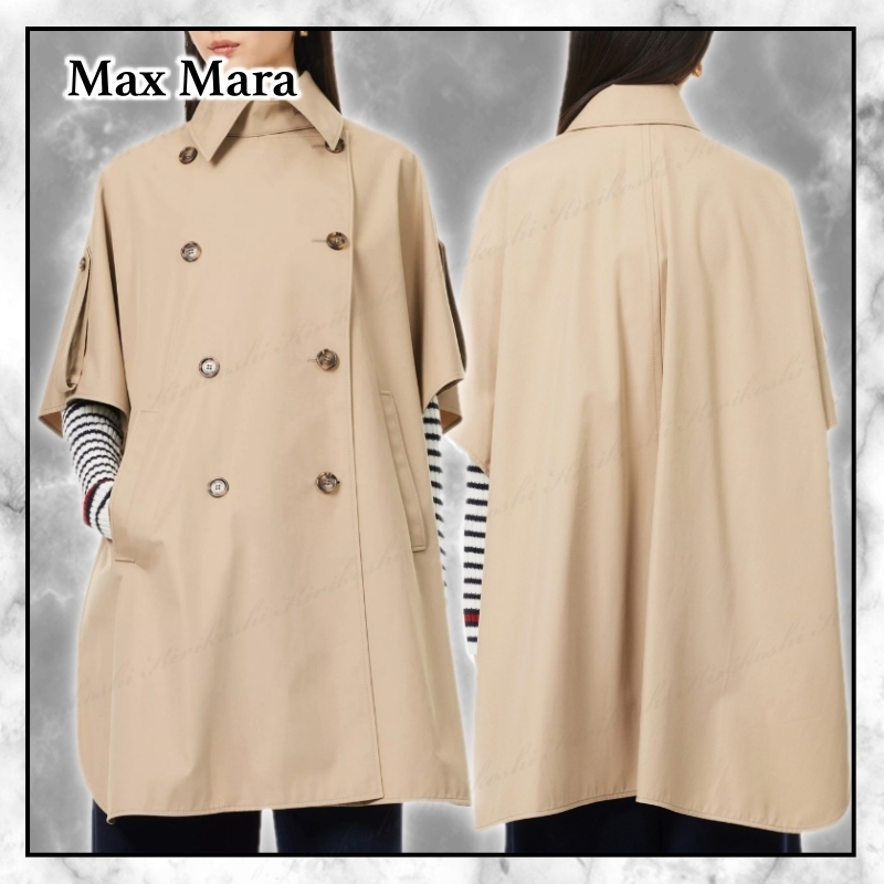 ◆MAX MARA 最新作◆ダブルブレスト撥水コットンケープ/Beige◆