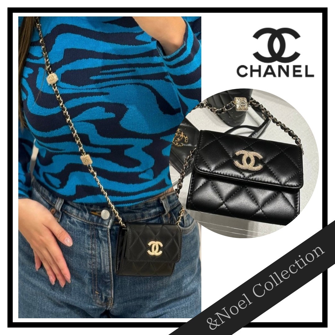 【25S♢限定CCロゴ】CHANEL チェーンクラッチ ミニ財布