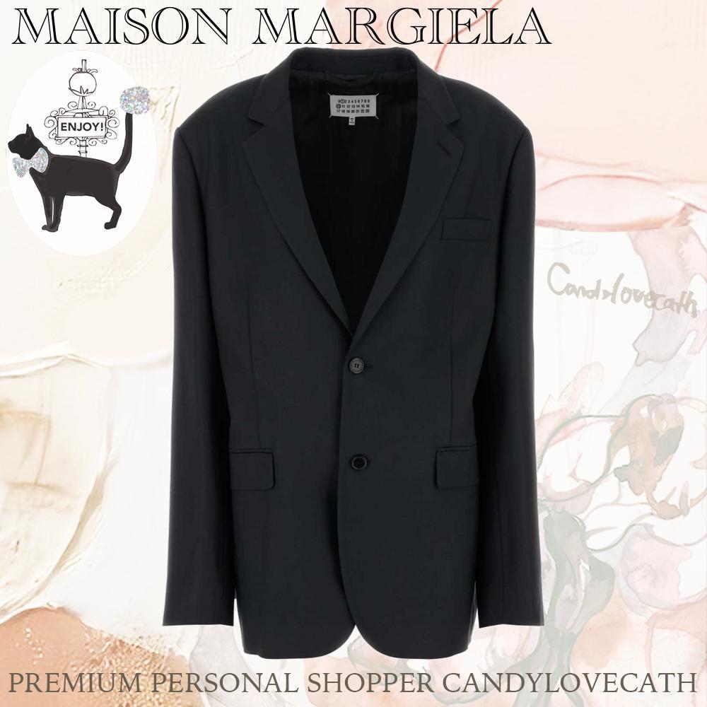 ジャケット MAISON MARGIELA Black Mohair Blend Oversize Blazer
