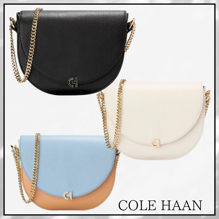 COLE HAAN Evie エビー Chain レザー サドル クロスボディバッグ