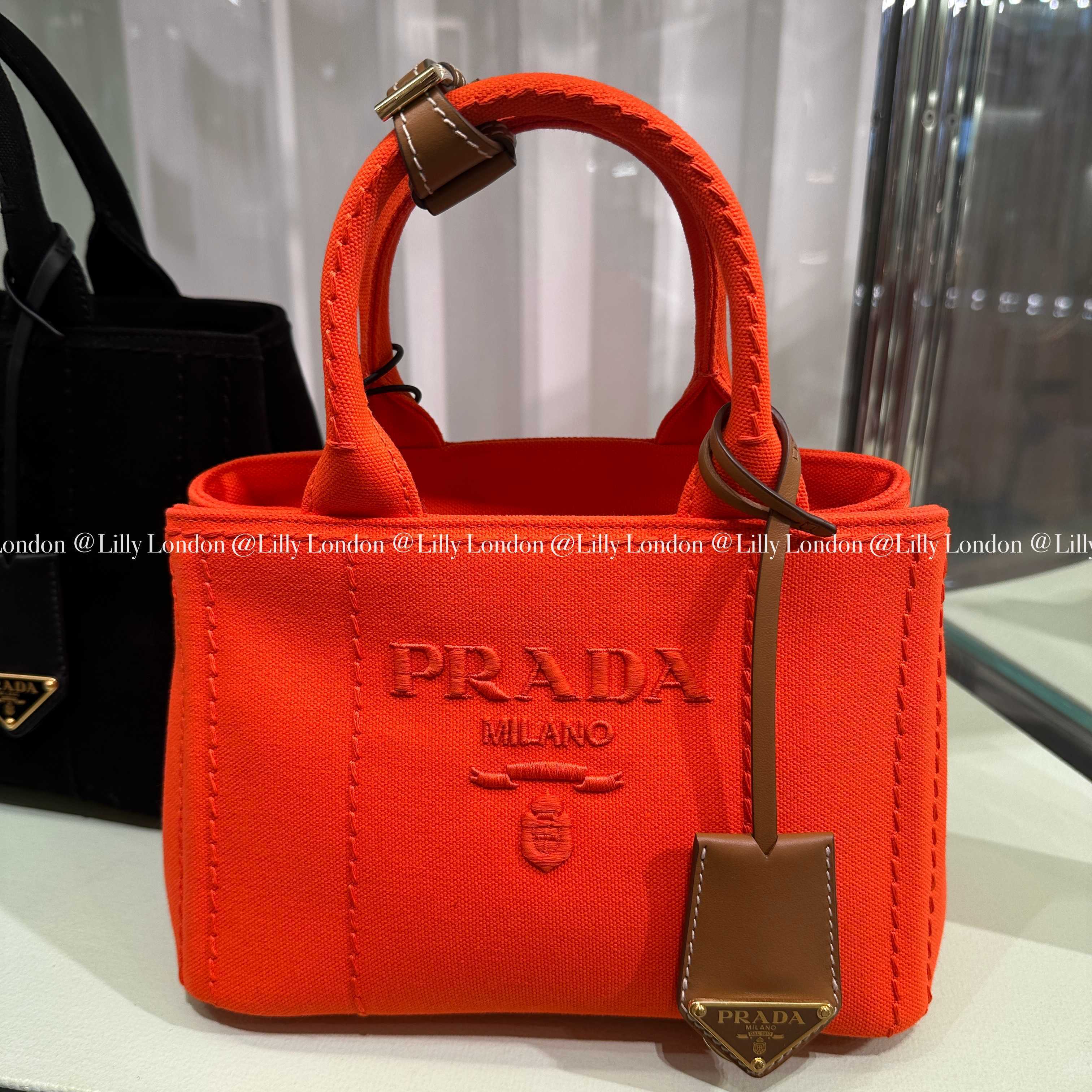 PRADA プラダ コットンキャンバス ミニハンドバッグ 1BA038