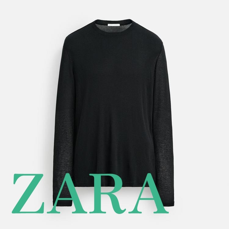 【ZARA】レーヨンセミシースルーTシャツ 5644/873/922
