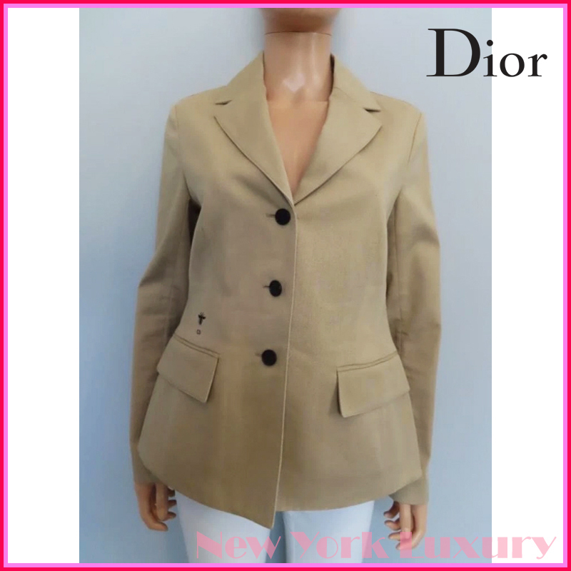 Dior★素敵！Beige Single-Breasted Cotton Blazer