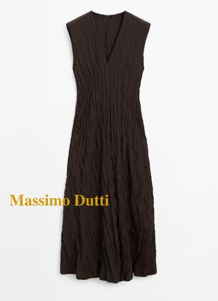 【MassimoDutti】日本未★ロングフローイング サテンワンピース Massimo Dutti(マッシモドゥッティ) ワンピース・オールインワン