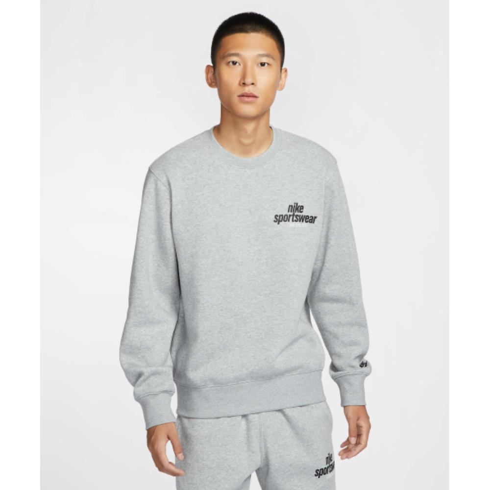 ★★Nike★★ Club Fleece Crew M Dark Grey Heather Light Smok