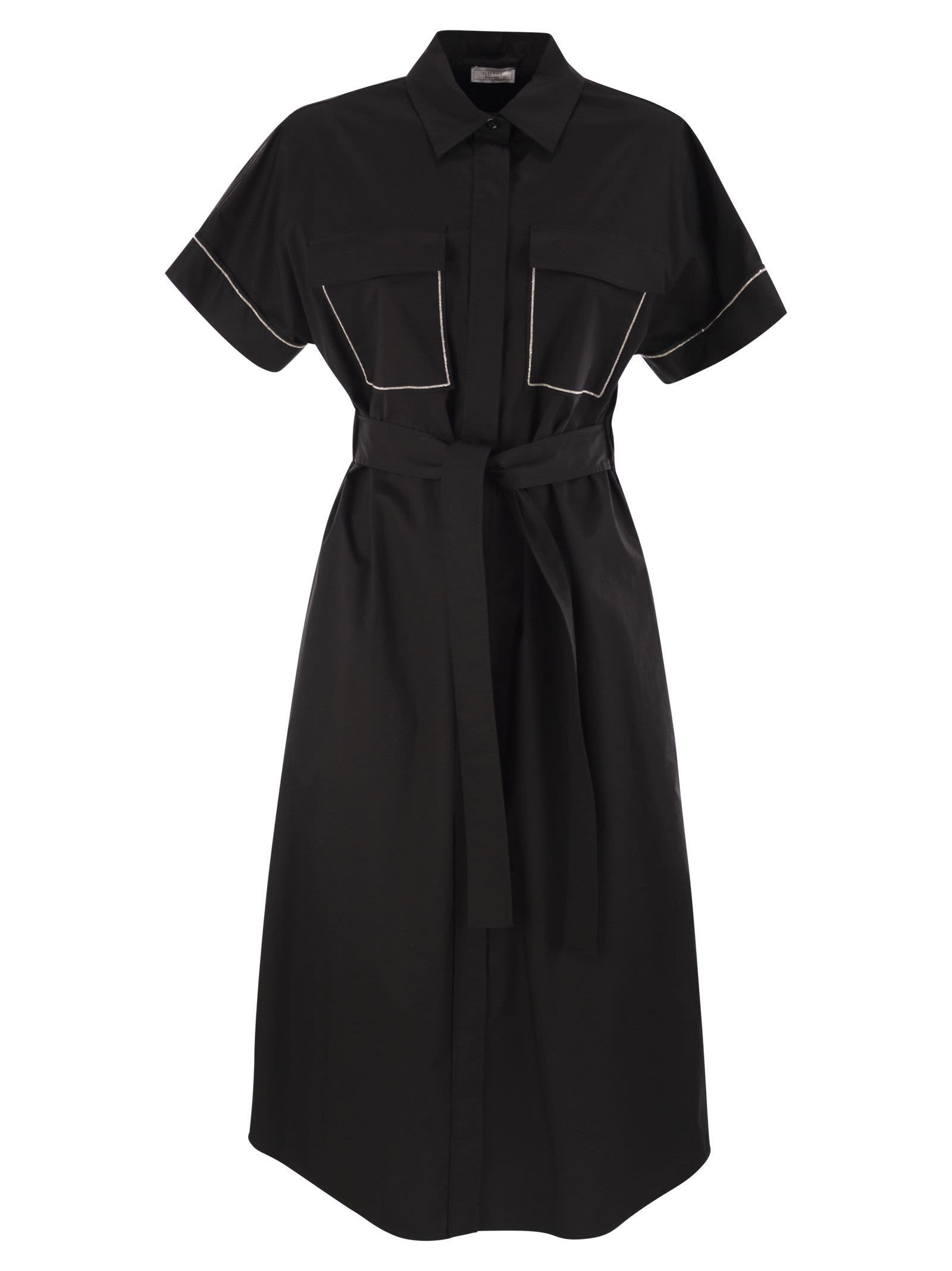 パーティードレス PESERICO Light stretch cotton satin chemisier dress