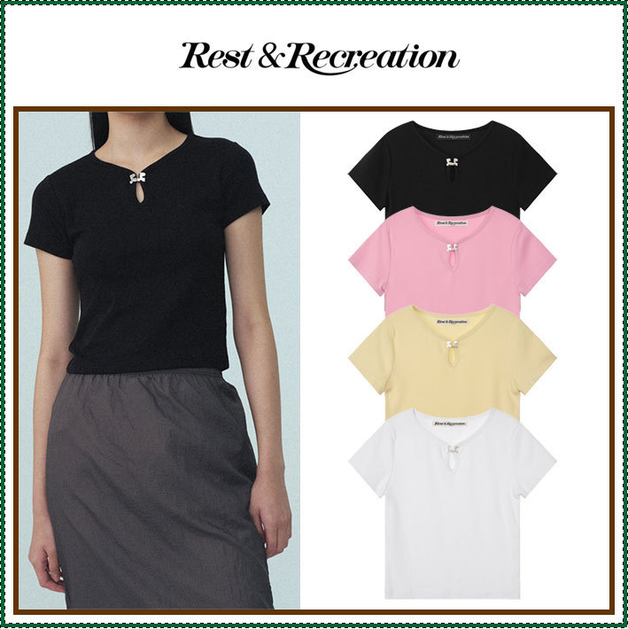 【Rest & Recreation】 U-NECK LOGO CLIP TOP / 追跡付