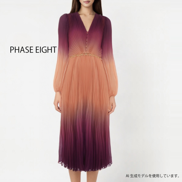 【PHASE EIGHT】Mira Ombre Dress ミディ丈 ワンピース