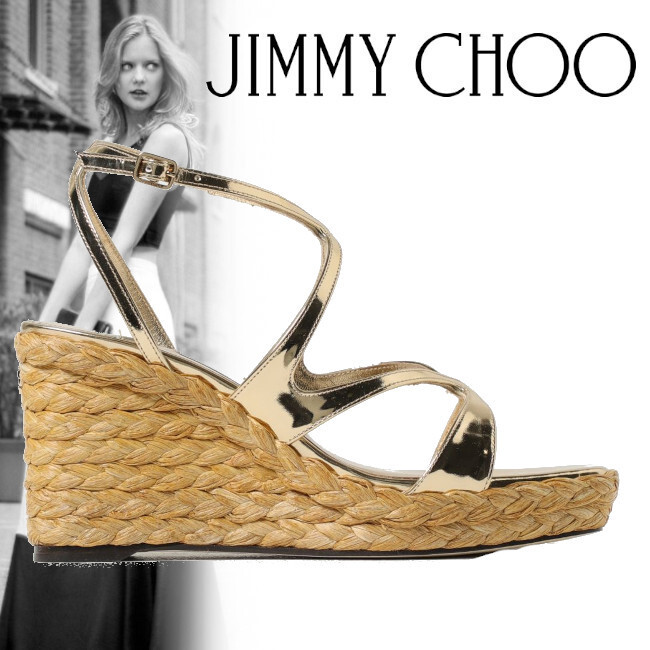 正規店買付【JIMMY CHOO】AYLA WEDGED スクエアトゥ サンダル