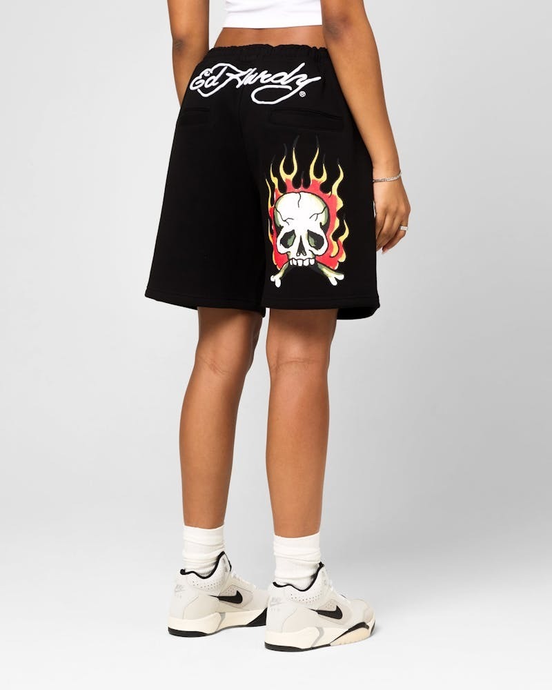 Ed Hardy エドハーディー ユニセックス スカル ショーツ 黒